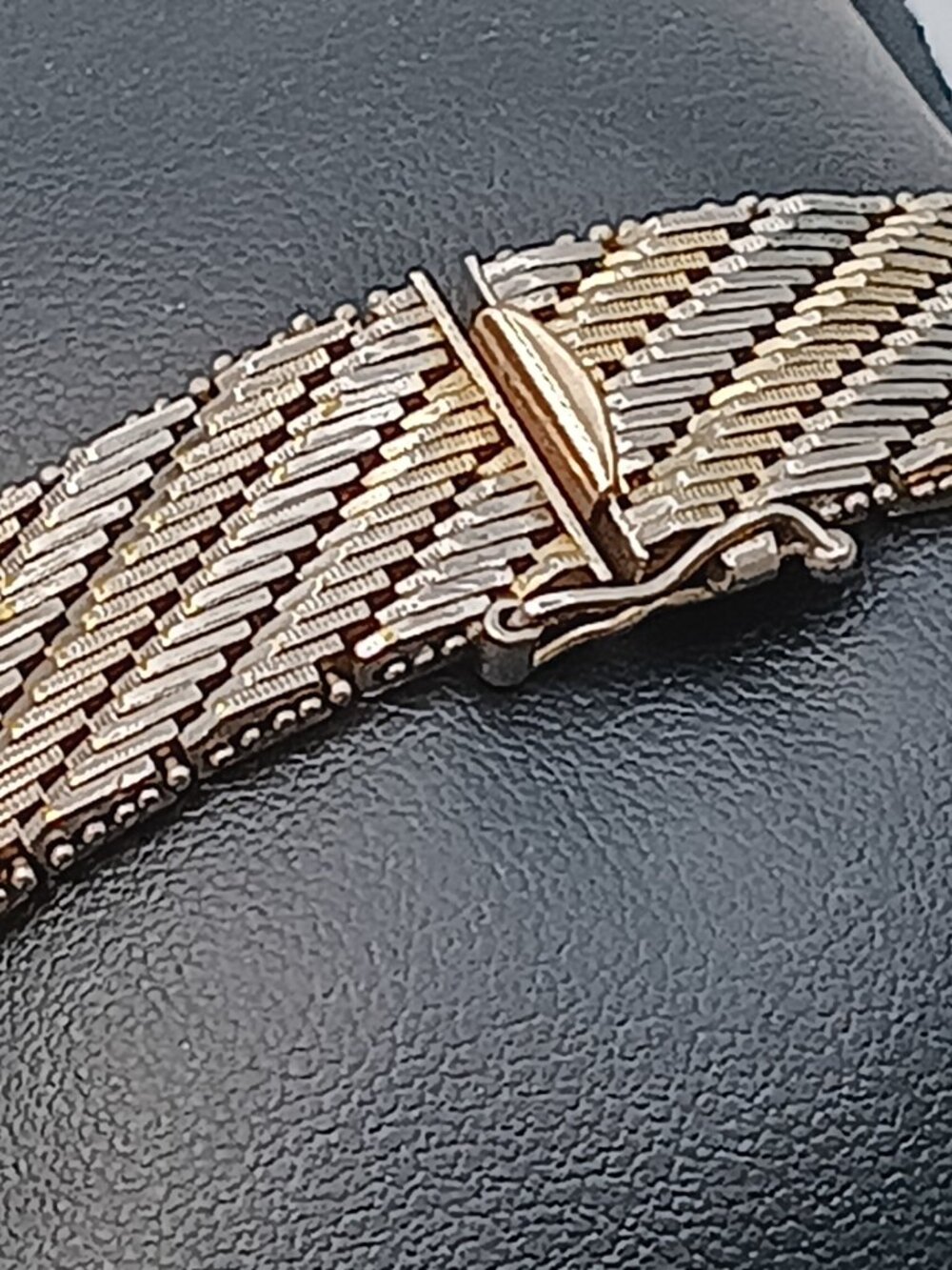 Vintage 925 Italian Sterling Silver Flat Flexible Shiny Chain Link Bracelet 7,5" - Picture 2 of 5